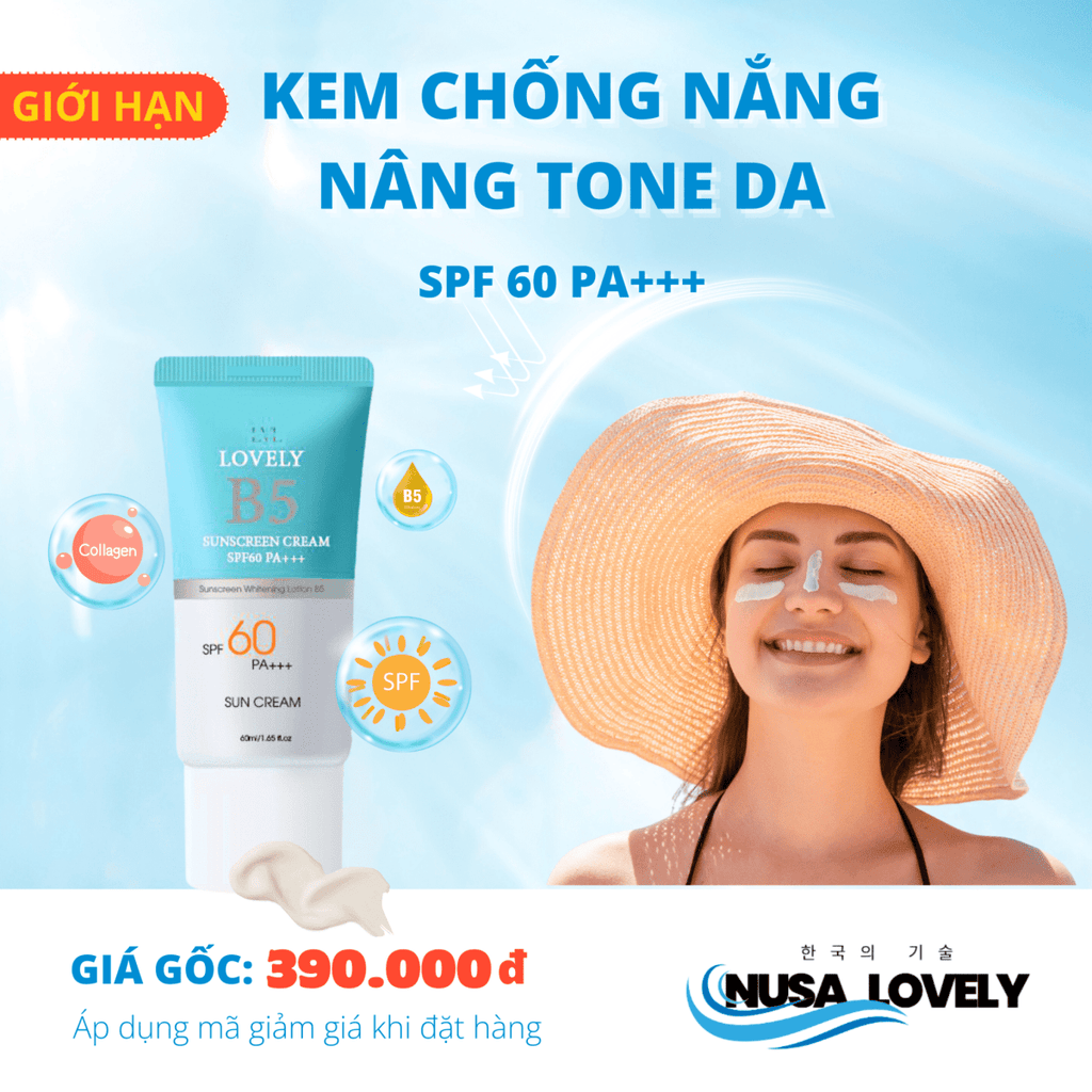 Kem Chống Nắng Nâng Tone Kem Trắng B5 Lovely SPF60 PA+++ 60ml.. - Nusa Lovely Việt Nam