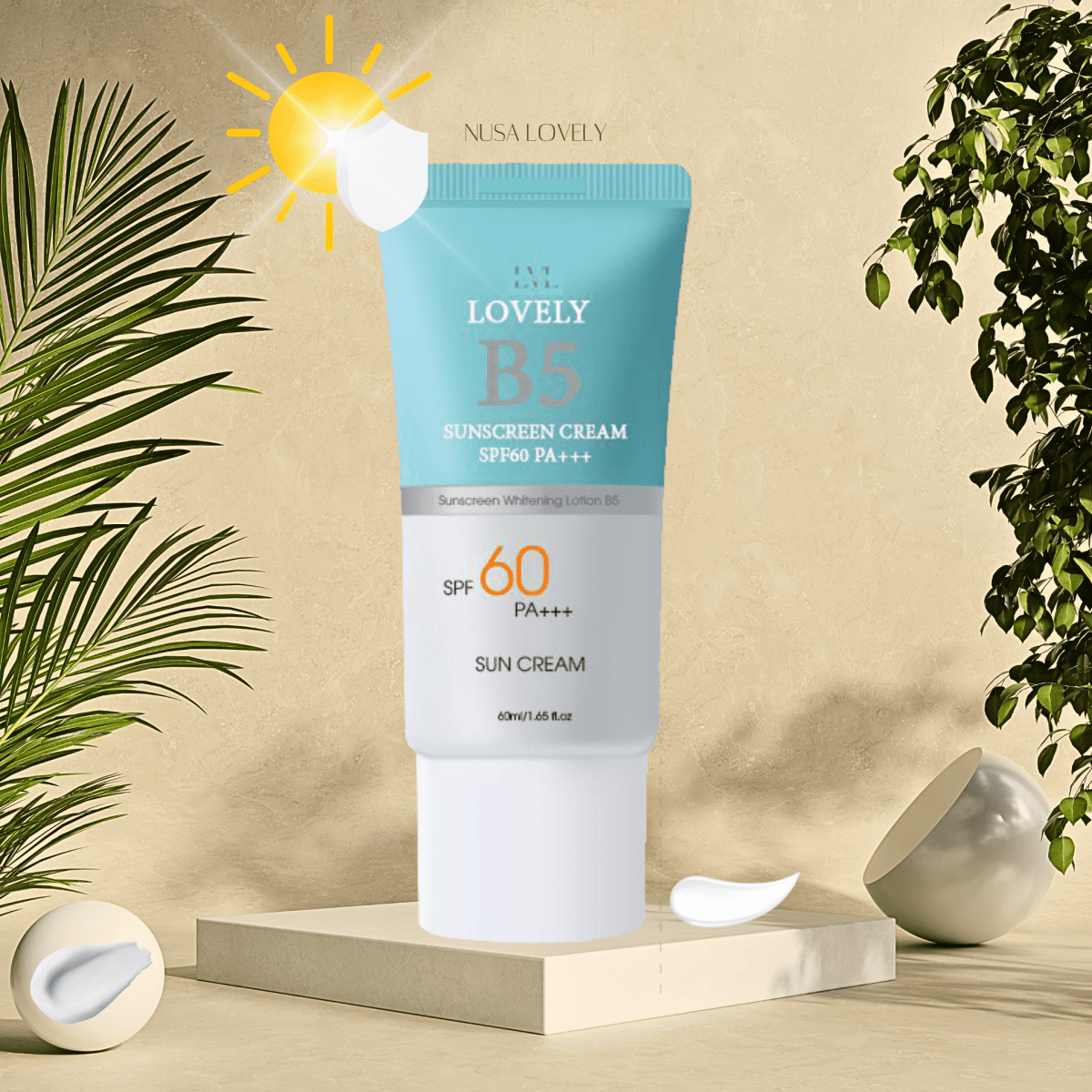Kem Chống Nắng Nâng Tone Kem Trắng B5 Lovely SPF60 PA+++ 60ml.. - Nusa Lovely Việt Nam