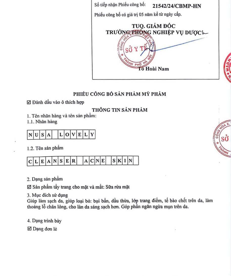 Sữa Rửa Mặt Nusa Lovely Dành Cho Cả Nam & Nữ (150ml) - Nusa Lovely Việt Nam